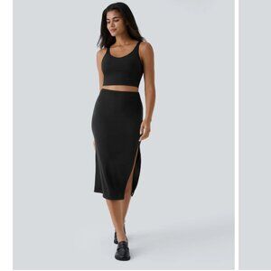 NTW Knit Midi Skirt | Old Navy Black Skirt | Slit Detail | Size XS Petite